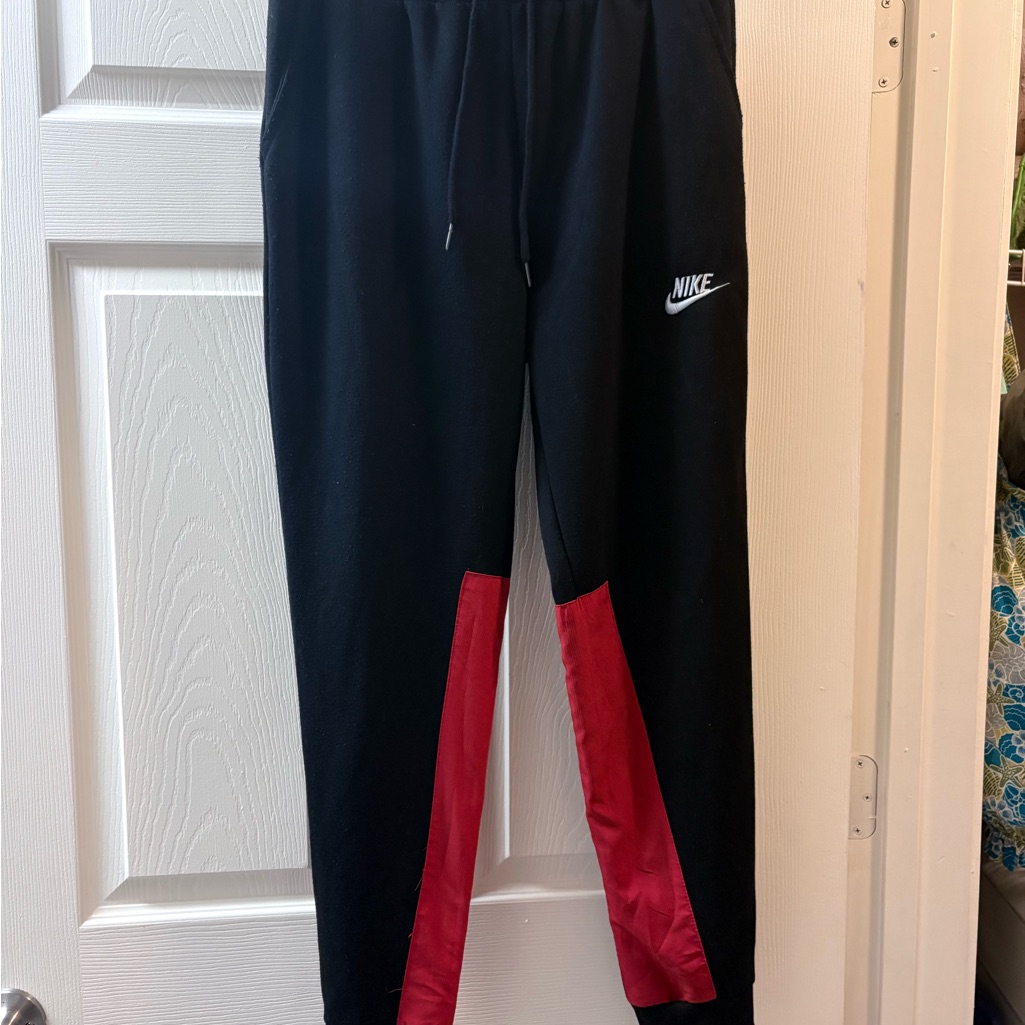 Nike Tech Black And Red Colorblock Joggers And Jacket